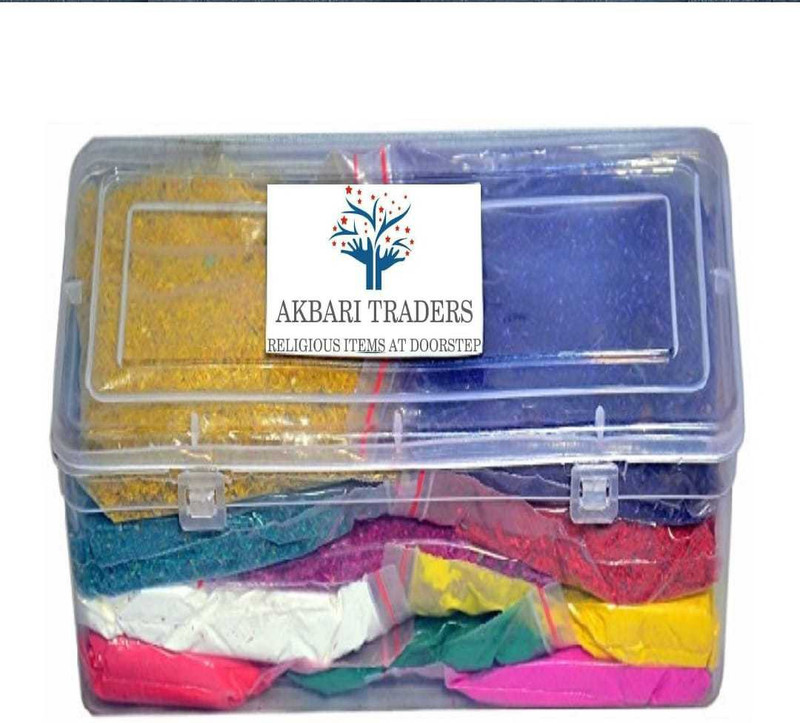 Akbar Traders Rangoli Powder(Red, Yellow, White, Blue, Green, Pink, Orange, Orange, Maroon,...