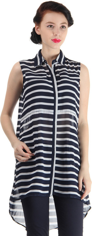 Pepe Jeans Women Striped Casual Blue Shirt