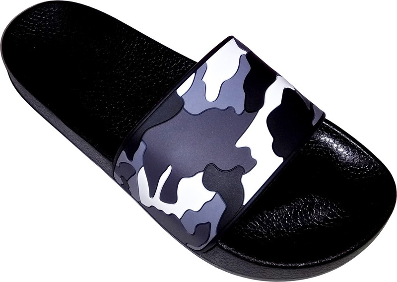 crospike Flip Flop Slippers for Men | Slipper for Men | Stylish Comfortable Sandals | Slide Sandals for Men | House Slipper for Men – Army Black Slides