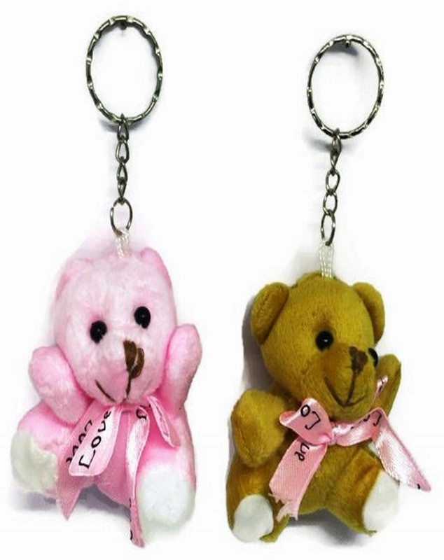 antras creations Combo stylish Teddy Bear Key chain with Ribbon Locking Key Chain(Multicolor)
