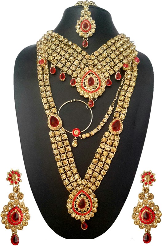NMJ Alloy Jewel Set(Red, Gold)