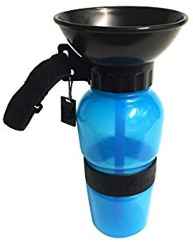 Simxen Dog Water Bowl Bottle Sipper Portable Aqua Dog Travel 18-oz Bottle Auto Dog Cat Puppy Hydrated On The Go Mug for Pets Classic Plastic Pet Bottle(500 ml Blue)