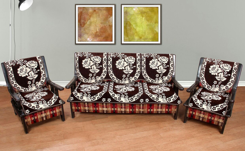 vrinda home decor Satin Sofa Cover(multi Pack of 6)