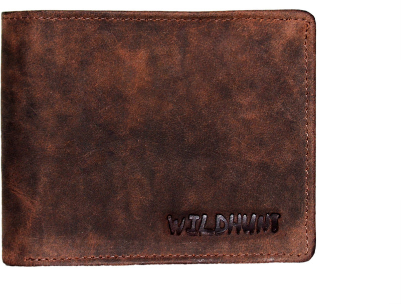 wildhunt Men Brown Genuine Leather Wallet(3 Card Slots)