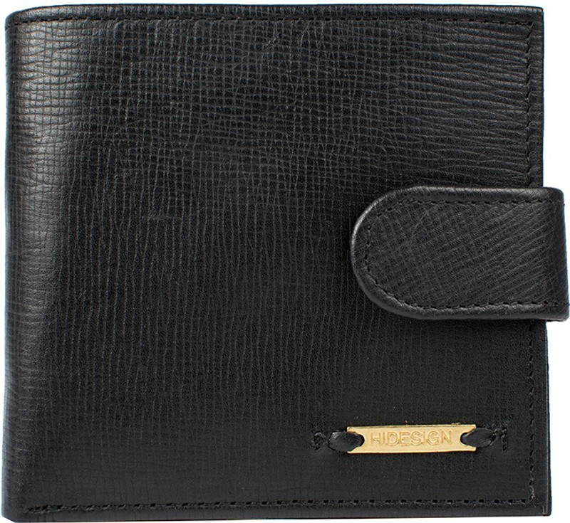Hidesign Men Black Genuine Leather Wallet(4 Card Slots)