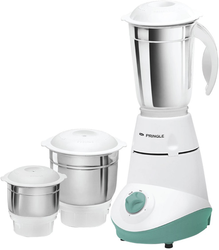 Pringle Multiuse Thander 500 W Mixer Grinder(White & Light Green, 3 Jars)