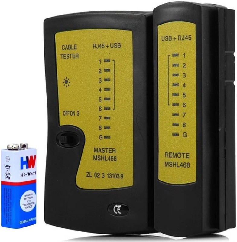 etake New Mini Pro Rj45 & Rj11 Lan Data Cable Tester Network Network Interface Card(Multicolor)