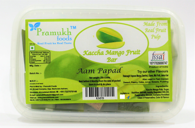 Pramukh Foods Pramukh Kaccha Mango Fruit Bar Mango(200 g)