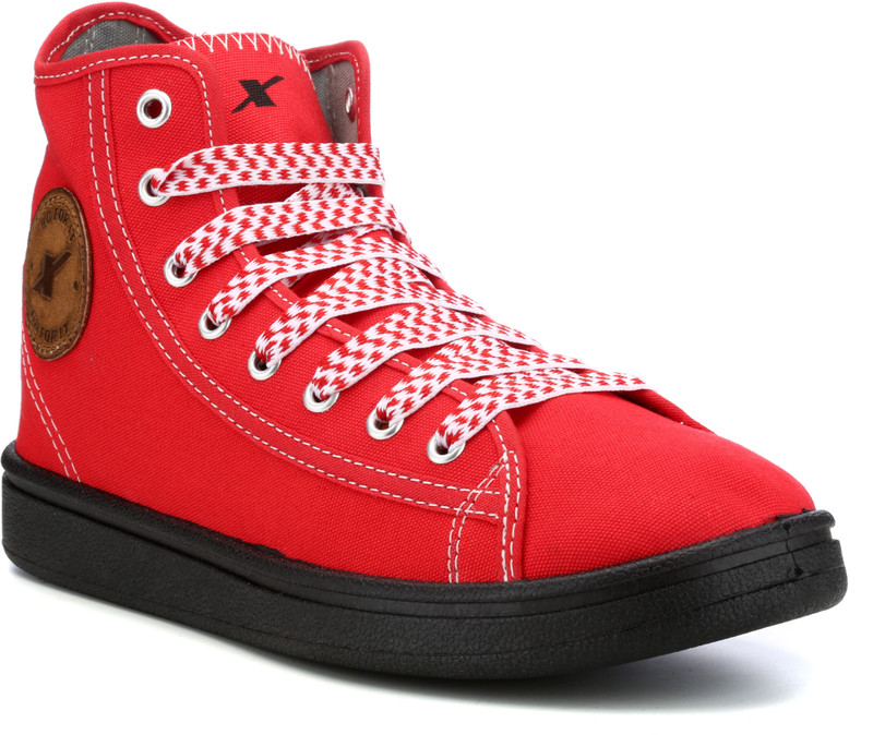 Sparx SM-65 Canvas Sneakers For Men(Red, White)