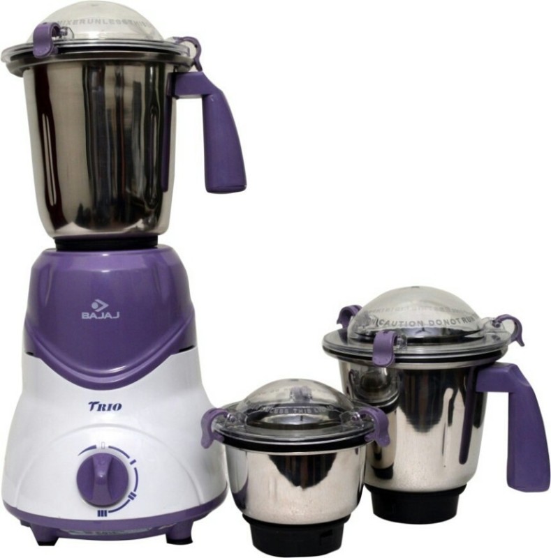 Bajaj LV 600 W Mixer Grinder(Blue & White, 3 Jars)