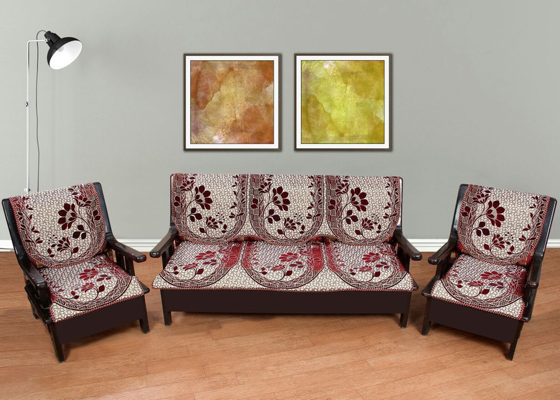 vrinda home decor Satin Sofa Cover(multi Pack of 6)
