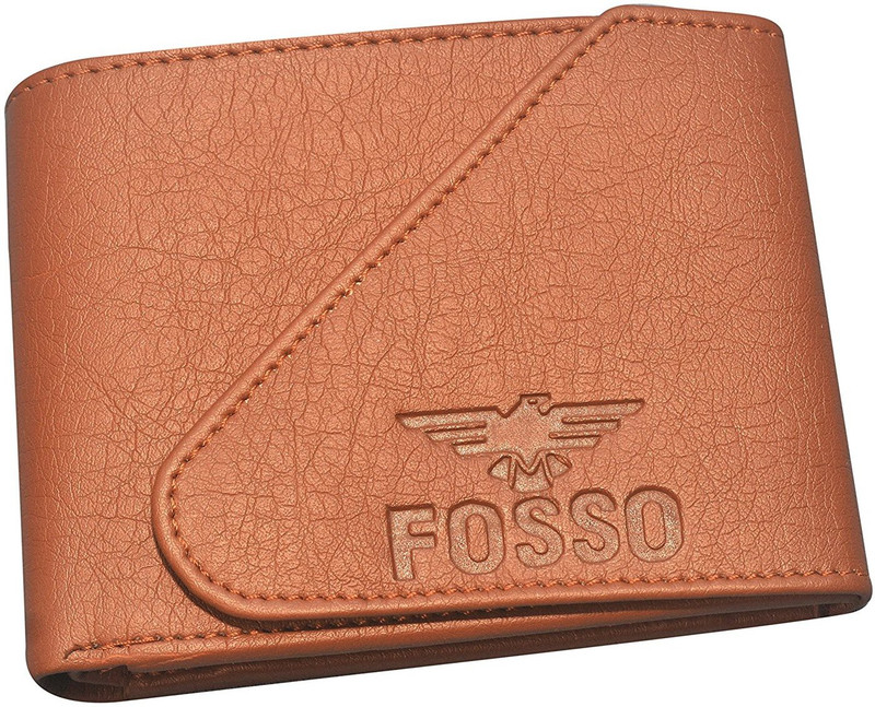 fosso Men Tan Artificial Leather Wallet(6 Card Slots)