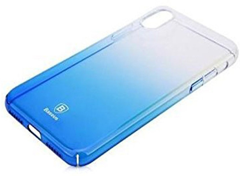 fabzy Back Cover for Baseus Glaze Slim PC Case Shining Colorful Changing Hard Back Cover Case for Apple iPhone X(Blue)
