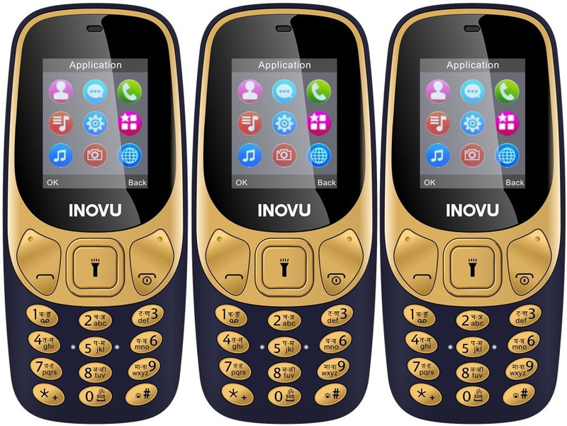 Inovu A1 Pack of Three Mobiles(Blue$$Blue$$Blue)