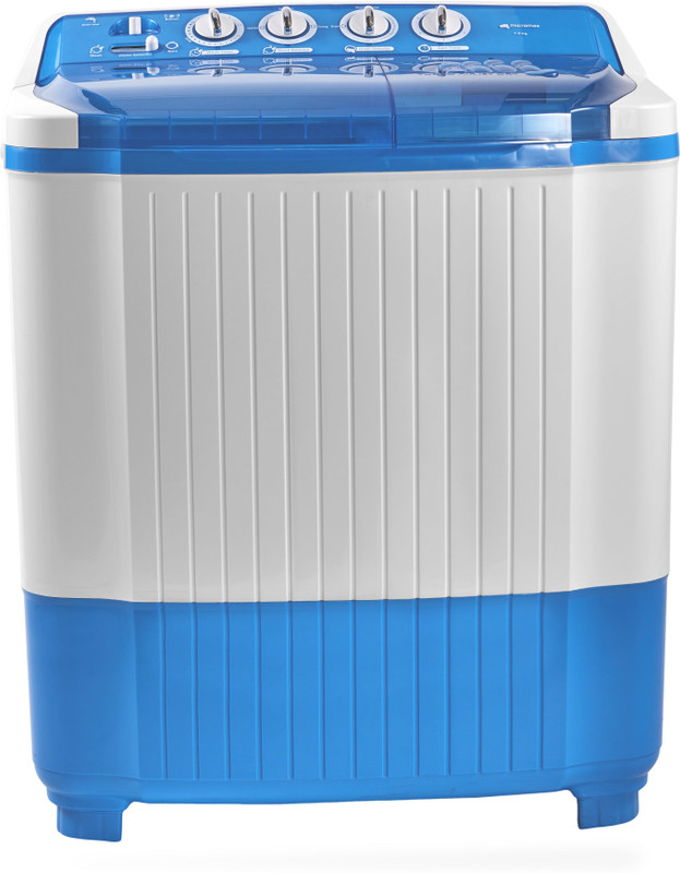 Micromax 7.5 kg Semi Automatic Top Load White, Blue(MWMSA755TVRS1BL)