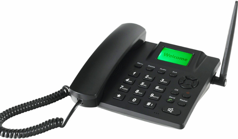microtel DUAL SIM 6188D GSM FWP LANDLINE PHONE Corded Landline Phone(Black)