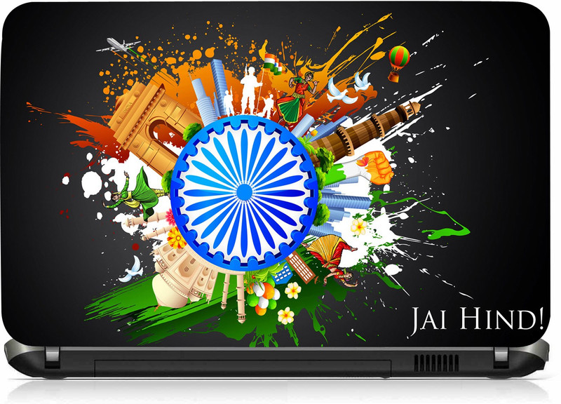 VI Collections Jai Hind Printed Vinyl Laptop Decal 15.5