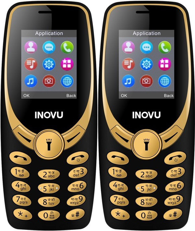 Inovu A1s Combo of Two Mobiles(Black&Gold$$Black&Gold)
