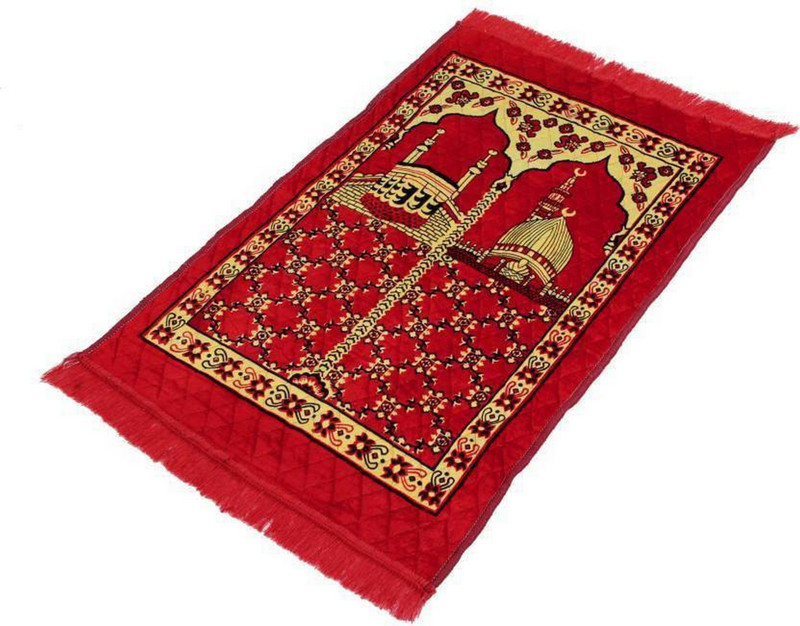 kihome Velvet Prayer Mat(Red, Medium)