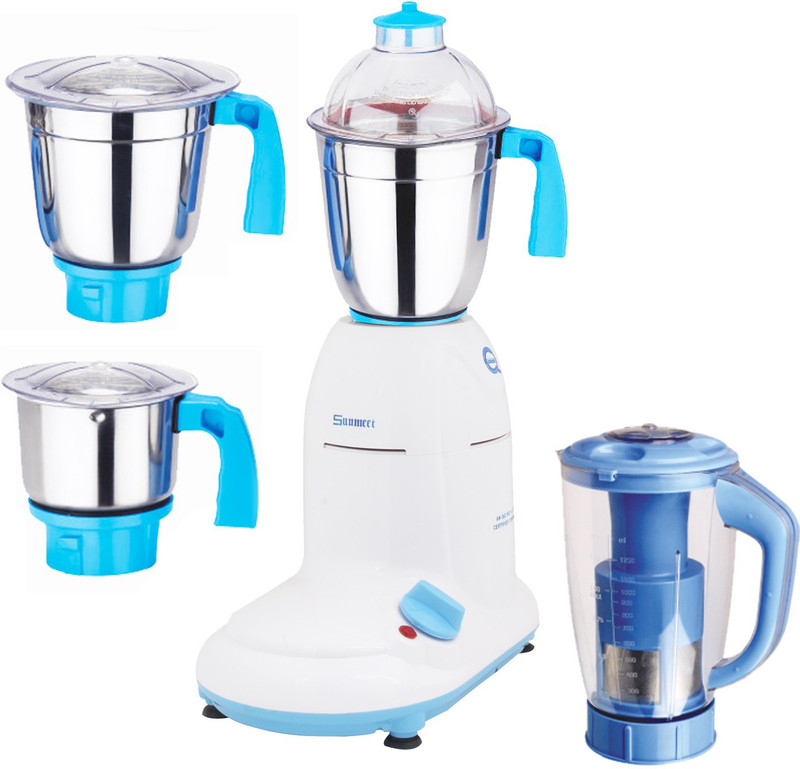 Sunmeet C ystal 1000 CrystalBlue4jar1000W 1000 W Mixer Grinder(Blue, 4 Jars)
