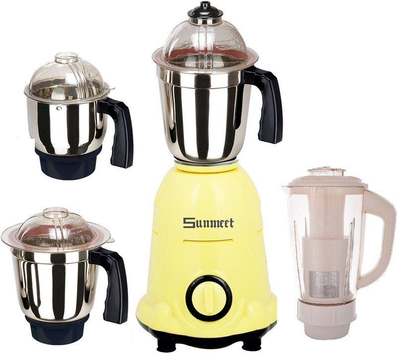 Sunmeet Arwa 1000 Y4jar1000W 1000 W Mixer Grinder(Yellow, 4 Jars)