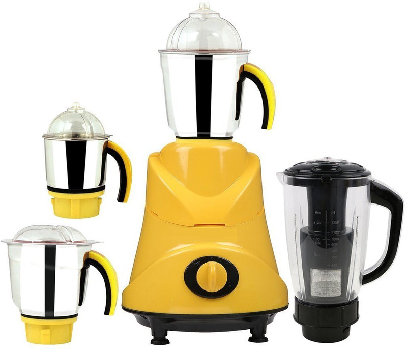Sunmeet Butle 600 Yellow4jar600W 600 W Mixer Grinder(Yellow, 4 Jars)