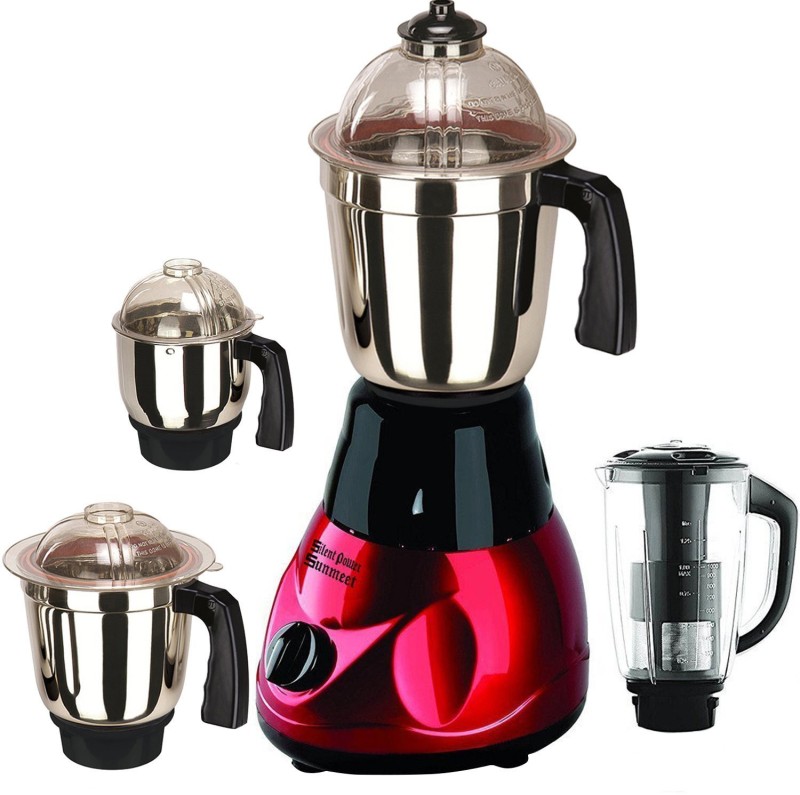 SilentPowerSunmeet Metall c 750 S_ MetallicRed4jar750W 750 W Mixer Grinder(Multicolor, 4 Jars)