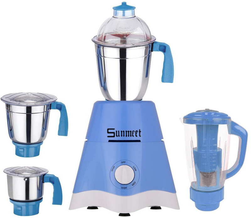Sunmeet Sta 600 StarBlue4jar600W 600 W Mixer Grinder(Blue, 4 Jars)