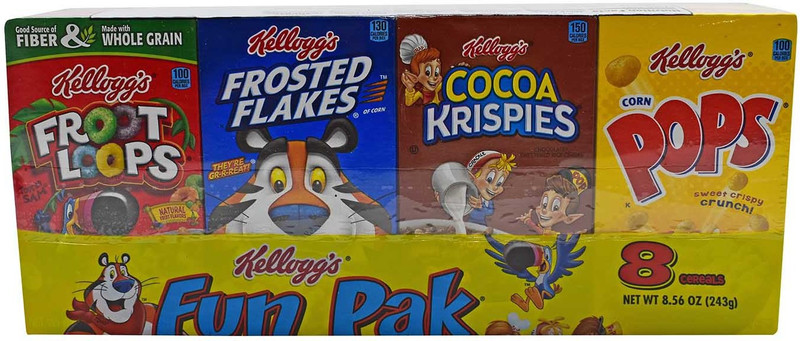 Kellogg's Fun Pack 8 Cereals - 243g (8.56oz)(243 g, Box)