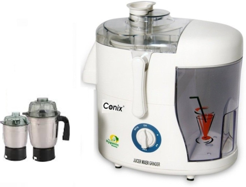 conix Deo 2 Star S.S 550 W Juicer Mixer Grinder(White, 2 Jars)