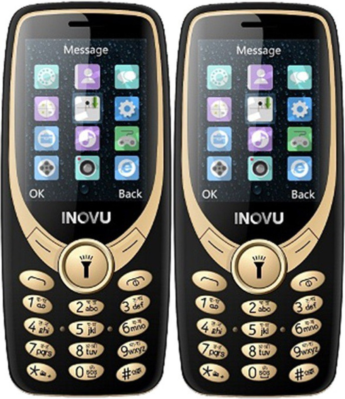 Inovu A9 Combo of Two Mobiles(Black&Gold)