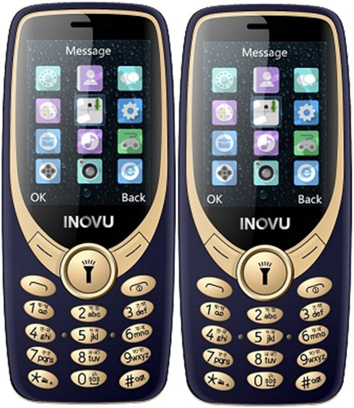 Inovu A9 Combo of Two Mobiles(Blue&Gold)