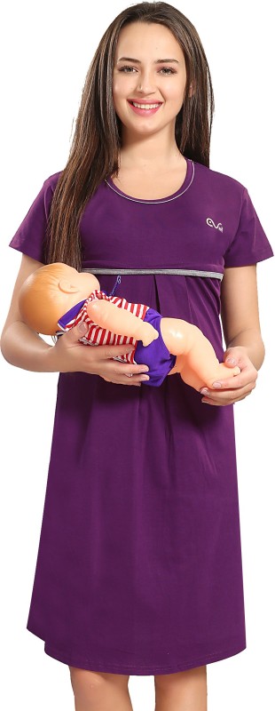 AV2 Women Maternity/Nursing Nighty(Purple)