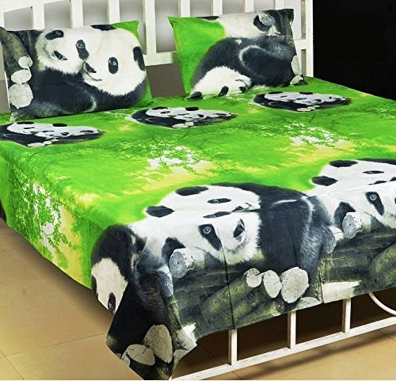 somay home furnishing 150 TC Polycotton Double Cartoon Bedsheet(Pack of 1, Multicolor)