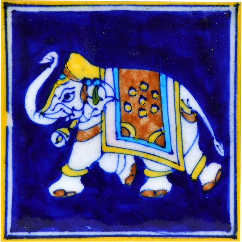 shriyam craft Blue Pottery Decorative Tiles for wall Decorative Showpiece  -  10 cm(Ceramic, Multicolor)