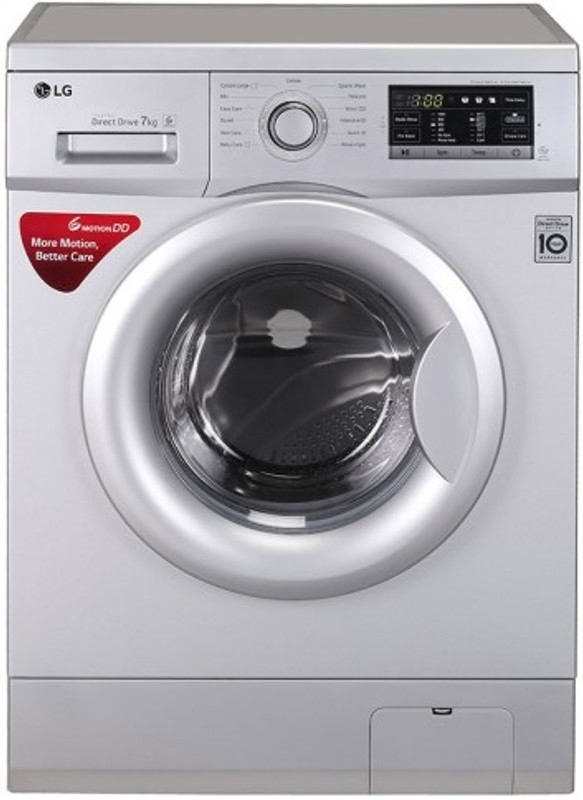 LG 7 kg Fully Automatic Front Load with In-built Heater Silver(FH0G7QDNL52)