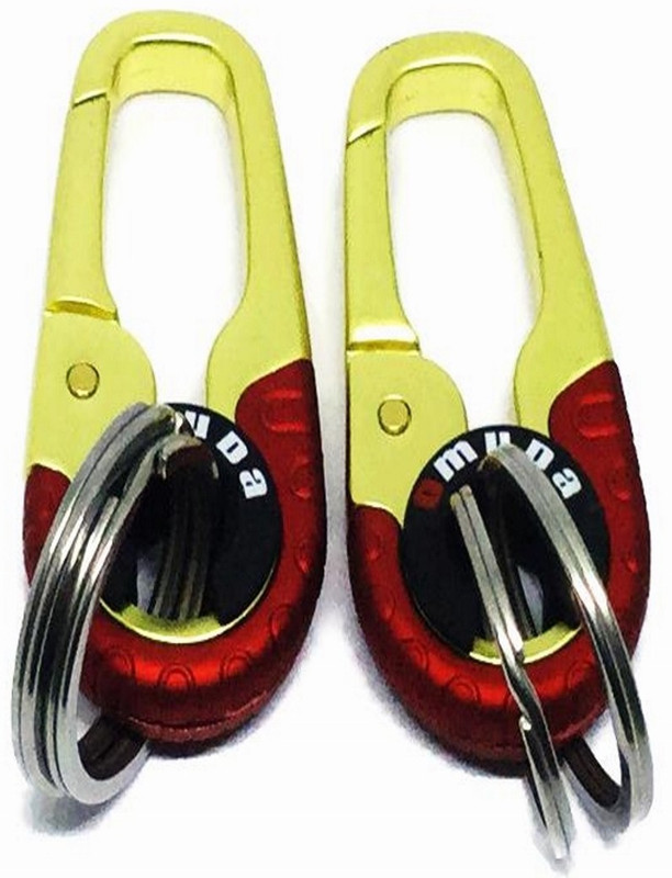 antras creations Imported Omuda brand key chain combo (A+A) for cars/bikes/two wheelers/home / office keys Locking Key Chain(Gold)