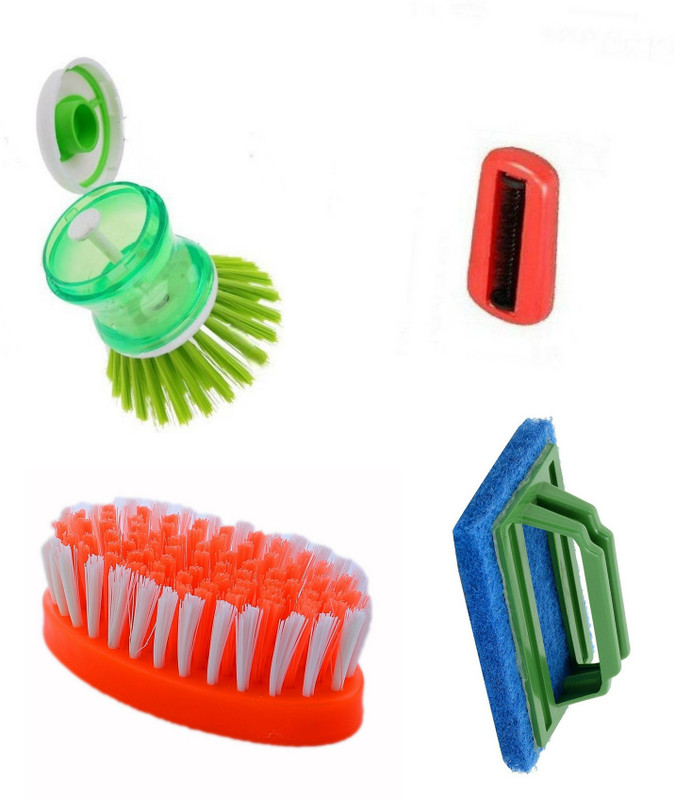swati combo of clothing brush , tiles cleaner and dispenser liquid brush Cleaning Brush