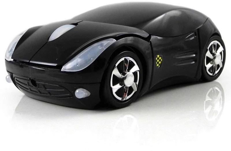 microware 2.4GHz 3D Sports Racing Car Shaped PC Mouse Wireless Ambidextrous Optical  Gaming Mouse(Black)