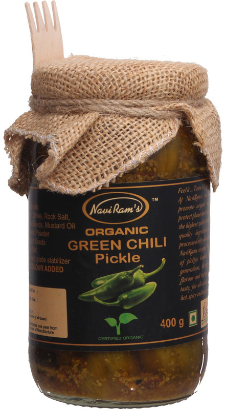 NAVI RAMS Navi Ram's Organic Green Chili Pickle Green Chilli Pickle(400 g)