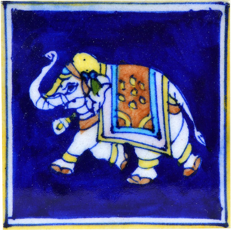 shriyam craft Blue Pottery Decorative Tiles for wall Decorative Showpiece  -  10 cm(Ceramic, Multicolor)