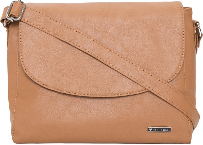 heart held Beige Sling Bag