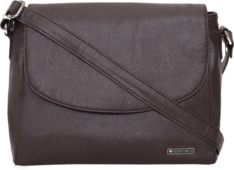 heart held Brown Sling Bag