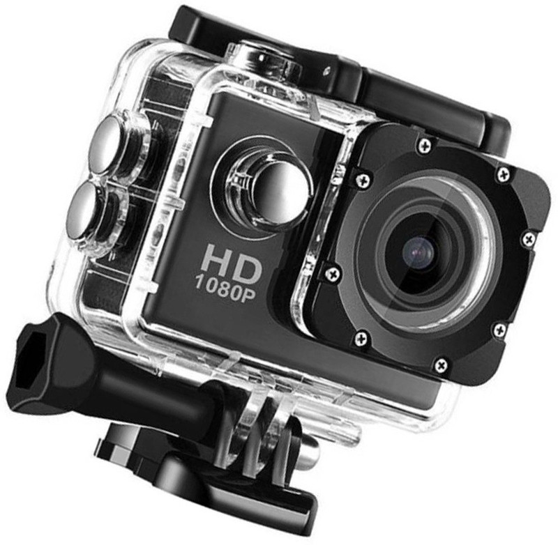 ALONZO Action Camera Ultra HD 12MP Sports Camera 30m Underwater Waterproof 170 Degree Adjustable Wide Angle Lens Sports and Action Camera(Black, 12 MP)