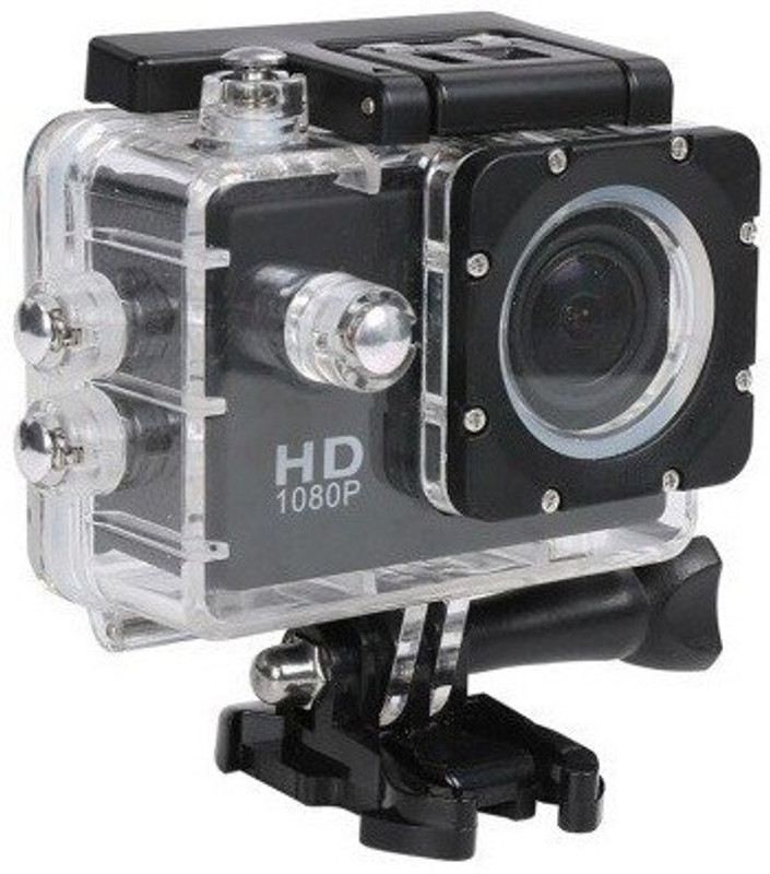 ALONZO Sport Action Camera Ultra H D 1080P with Rechargeable Battery, Support up to 32GB S D Card compatible with Android, I O S, Smartphone (Black) Sports and Action Camera(Black, 12 MP)