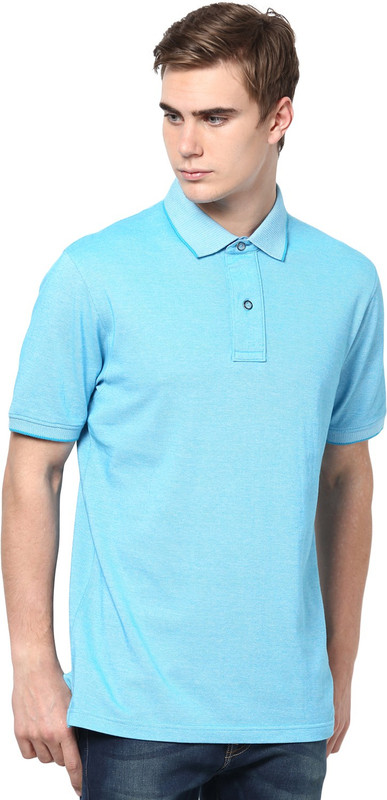 Mudo Solid Men Mandarin Collar Light Green T-Shirt