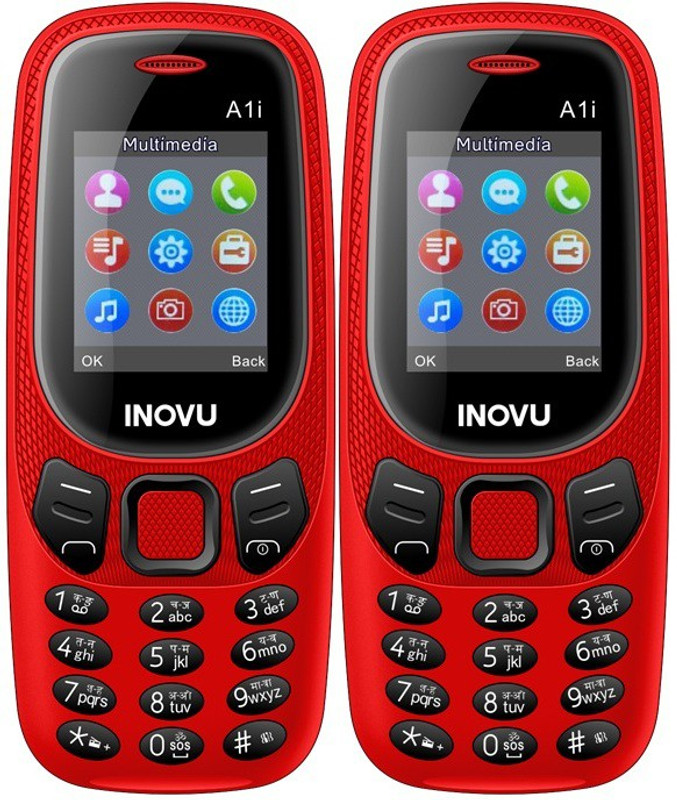 Inovu A1i Combo of Two Mobiles(Red)