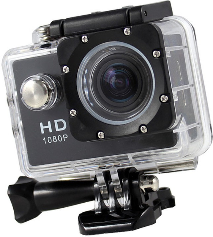 ALONZO Action Camera 12MP Sports Waterproof Action Camcorder with 170Â°Wide Angle Lens Rechargeable Batteries Remote Control Sports and Action Camera(Black, 12 MP)