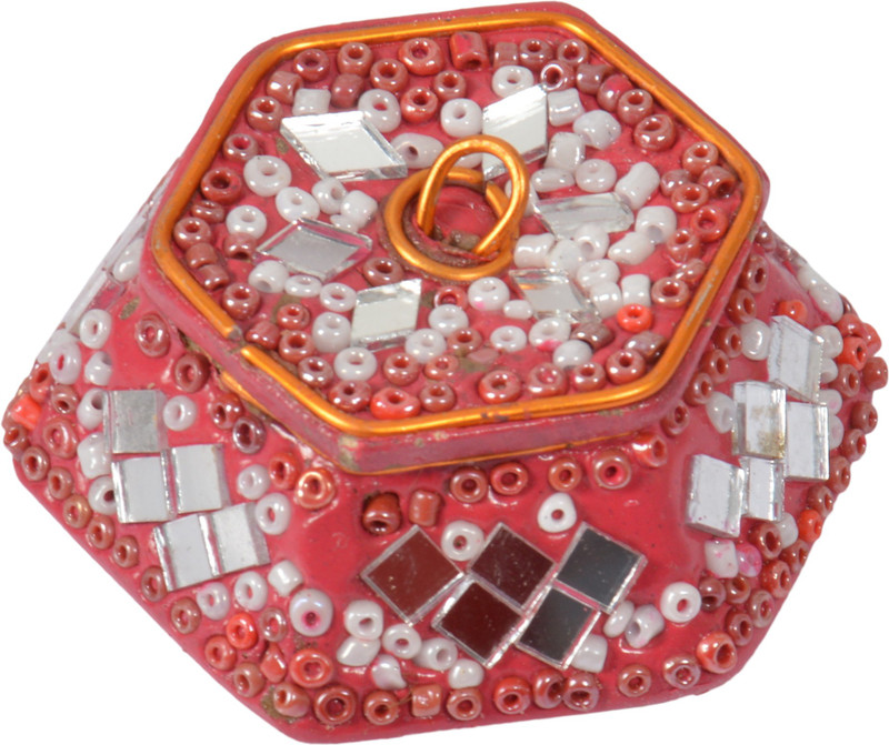 ramani Handicraft Rajasthani Traditional Lakh Hand Work Sindoor Box for Women (Red-White) Lakh Hand Work Sindoor Box for Women Vanity Box(Multicolor)