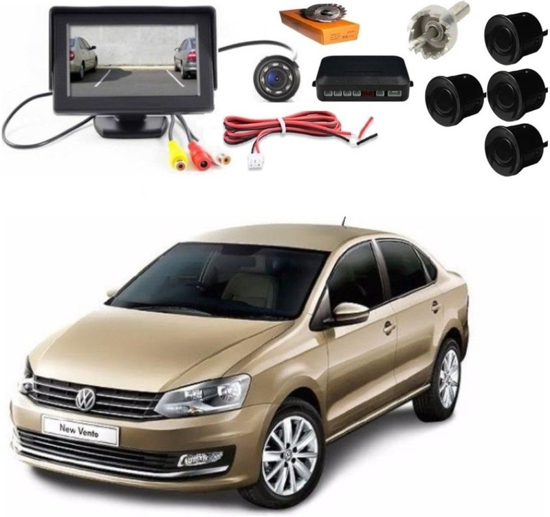 AUTOGARH Premium Car TFT Monitor & LED Camera with Parking Sensor Kit For Vento Combo